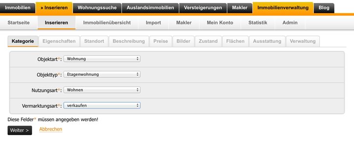 Immobilie inserieren