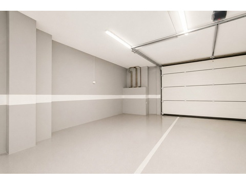 Garage mit praktischer Werkbank und optimaler Stauraum-Infrastruktur - funktionales Mehrzweck-Areal