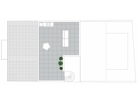 Grundriss mit intelligenter Raumverteilung und fließenden Übergängen zwischen Wohn- und...