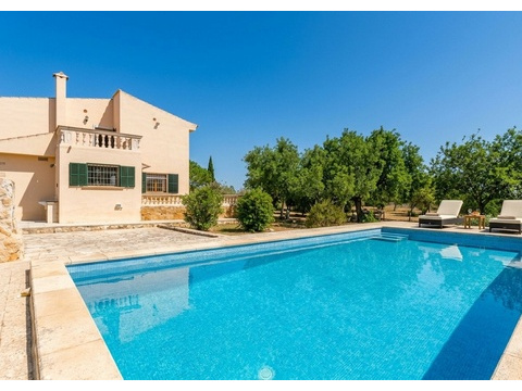 Poolanlage mit gepflasterter Terrasse und mediterranem Flair