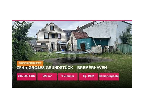 Zweifamilienhaus kaufen in Bremerhaven, mit Stellplatz, 479 m² Grundstück, 220 m² Wohnfläche, 9 Zimmer