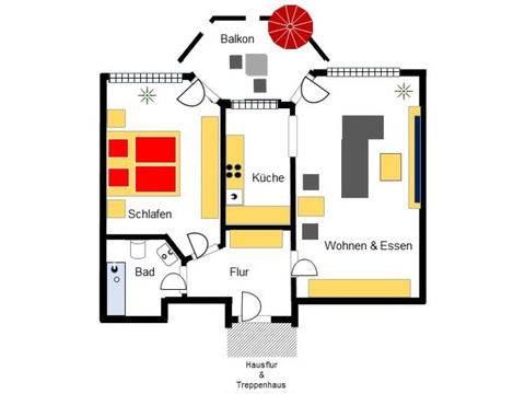 Erdgeschosswohnung kaufen in Aschaffenburg, 53 m² Wohnfläche, 2 Zimmer