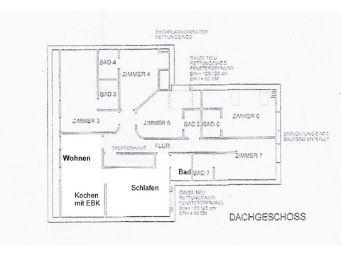 Grundrisszeichnung Dachgeschoss