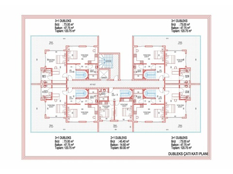 DUBLEKS ÇATI KATI PLANI