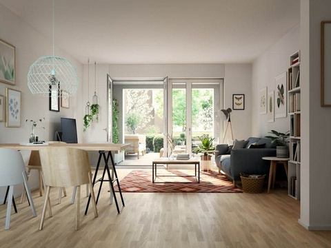 Wohn- u. Esszimmer digital eingerichtet