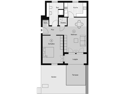 Grundriss der Wohneinheit