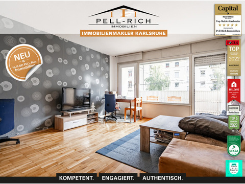 Etagenwohnung kaufen in Karlsruhe, mit Garage, 74,59 m² Wohnfläche, 2 Zimmer