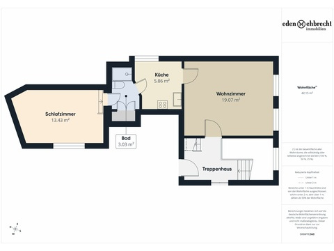 Etagenwohnung mieten in Edewecht, 42,77 m² Wohnfläche, 2 Zimmer