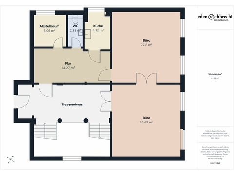 Bürofläche mieten, pachten in Oldenburg (Oldb), 82 m² Bürofläche, 3 Zimmer