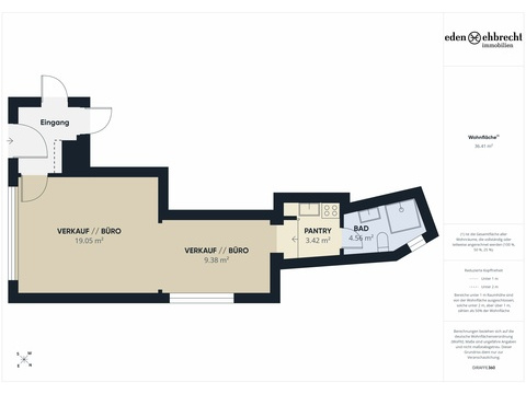Bürofläche mieten, pachten in Edewecht, mit Stellplatz, 28,4 m² Bürofläche, 2 Zimmer