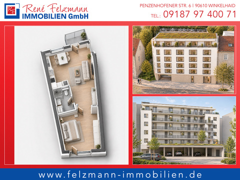Etagenwohnung kaufen in Nürnberg, 43,03 m² Wohnfläche, 2 Zimmer