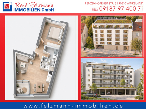 Etagenwohnung kaufen in Nürnberg, 47,48 m² Wohnfläche, 2 Zimmer