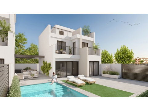 Villa kaufen in Los Alcázares, mit Stellplatz, 188 m² Grundstück, 118 m² Wohnfläche, 4 Zimmer