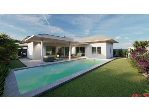 Villa kaufen in Hua Hin, 456 m² Grundstück, 218 m² Wohnfläche, 5 Zimmer