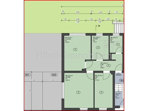 Erdgeschosswohnung kaufen in Essen, 69 m² Wohnfläche, 3 Zimmer
