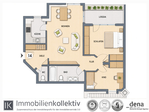 Grundriss Whg 14