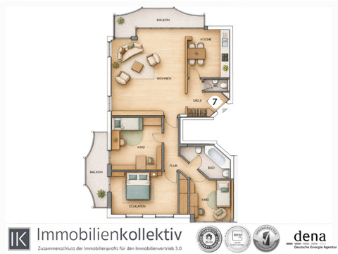 Grundriss Whg. 7