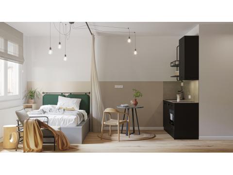 Loft, Studio, Atelier mieten in Münster, mit Stellplatz, 26 m² Wohnfläche, 1 Zimmer