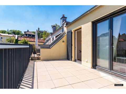 Sonnige Dachterrasse mit besonderem Blick auf Königstein