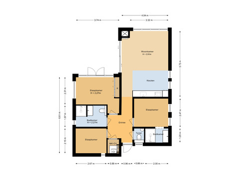 Grundriss Erdgeschoss (2D) – Ferienhaus zu verkaufen Herkingen (Park Zeedijk)
