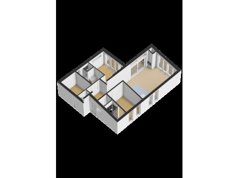 Grundriss Erdgeschoss (3D) – Ferienhaus zu verkaufen Herkingen (Park Zeedijk)