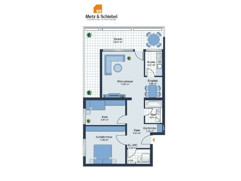 Etagenwohnung kaufen in Wiesbaden, 85 m² Wohnfläche, 3 Zimmer
