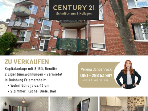 Etagenwohnung kaufen in Duisburg, mit Stellplatz, 82 m² Wohnfläche, 4 Zimmer