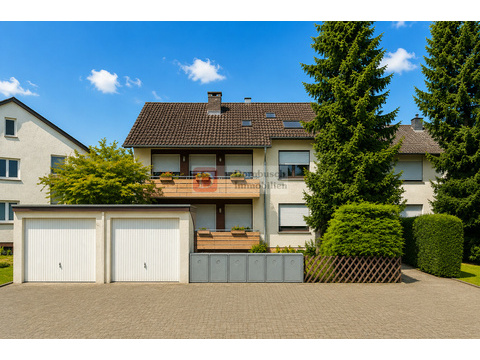 Hausansicht mit Garagenansicht