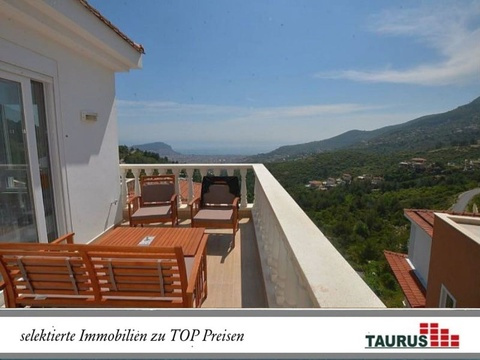 Taurus Türkei Immobilien Alanya - Bektas - Schnäppchen Preis !!! Möblierte Villa mit Zi., Meerblick...