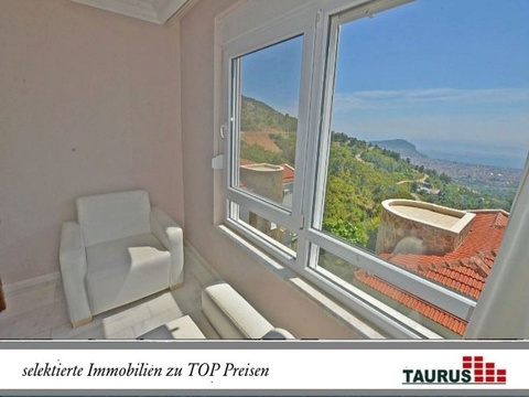 Taurus Türkei Immobilien Alanya - Bektas - Schnäppchen Preis !!! Möblierte Villa mit Zi., Meerblick...