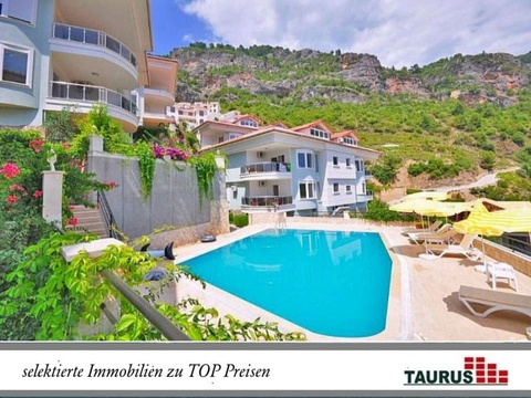 Taurus Türkei Immobilien Alanya - Bektas - Schnäppchen Preis !!! Möblierte Villa mit Zi., Meerblick...