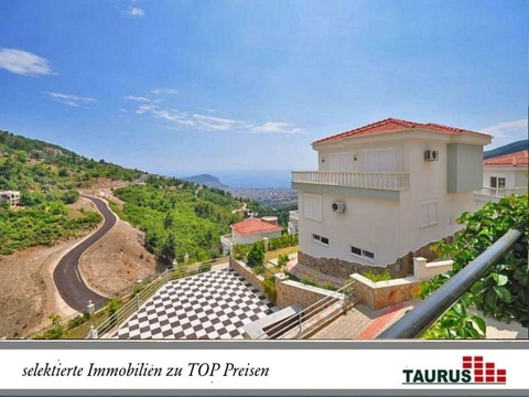 Taurus Türkei Immobilien Alanya - Bektas - Schnäppchen Preis !!! Möblierte Villa mit Zi., Meerblick...