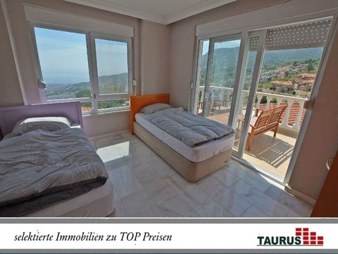 Taurus Türkei Immobilien Alanya - Bektas - Schnäppchen Preis !!! Möblierte Villa mit Zi., Meerblick...