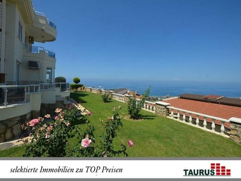 TAURUS Türkei Immobilien Alanya - Kargicak - Zi. Topvilla mit erstklassigem Panorama Pool