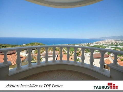 TAURUS Türkei Immobilien Alanya - Kargicak - Zi. Topvilla mit erstklassigem Panorama Pool
