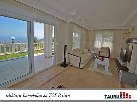 Taurus Türkei Immobilien Alanya - Tepe - Möblierte Zi. Top Villa mit Meerblick POOL