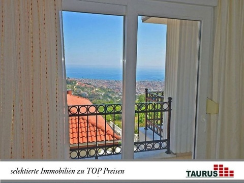 Taurus Türkei Immobilien Alanya - Tepe - Möblierte Zi. Top Villa mit Meerblick POOL