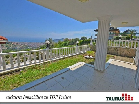 Taurus Türkei Immobilien Alanya - Tepe - Möblierte Zi. Top Villa mit Meerblick POOL