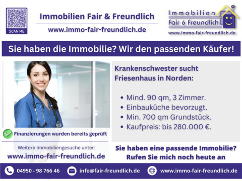 Einfamilienhaus kaufen in Norden, 90 m² Wohnfläche, 3 Zimmer