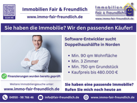 Einfamilienhaus kaufen in Norden, 90 m² Wohnfläche, 3 Zimmer
