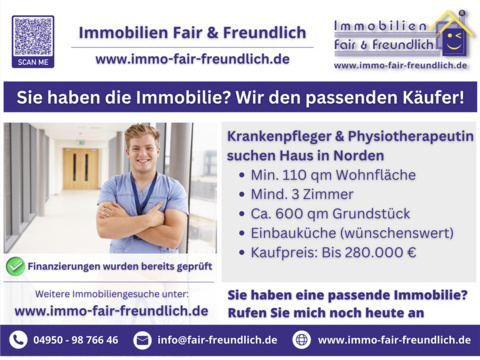 Einfamilienhaus kaufen in Norden, 110 m² Wohnfläche, 3 Zimmer