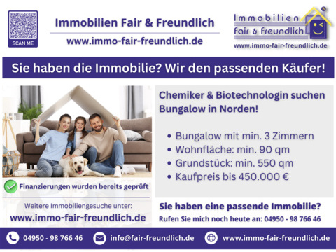 Einfamilienhaus kaufen in Norden, 90 m² Wohnfläche, 3 Zimmer