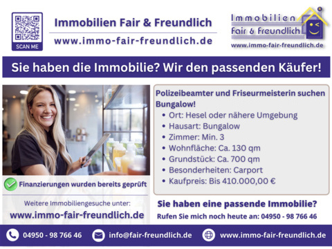 Einfamilienhaus kaufen in Hesel, 130 m² Wohnfläche, 3 Zimmer