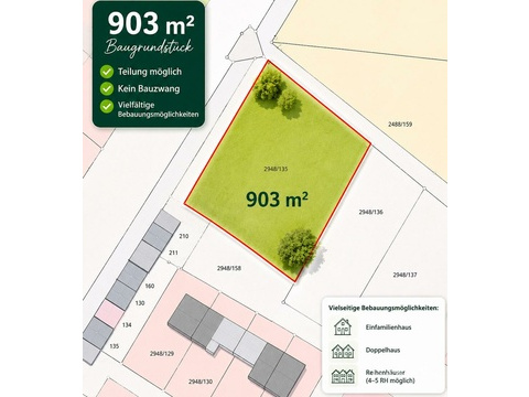 Wohngrundstück kaufen in Großmehring, 903 m² Grundstück