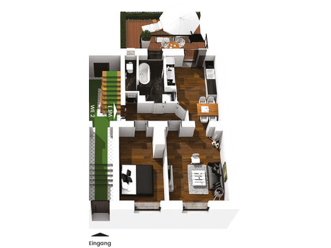 Erdgeschosswohnung mieten in Leipzig, 66,7 m² Wohnfläche, 2 Zimmer