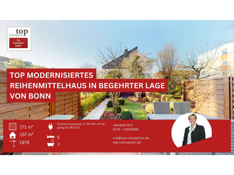 Reihenmittelhaus kaufen in Bonn, 171 m² Grundstück, 157 m² Wohnfläche, 6 Zimmer