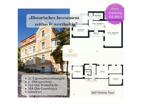 Etagenwohnung kaufen in Rudolstadt, 113 m² Wohnfläche, 8 Zimmer