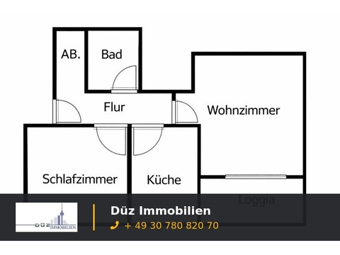 Etagenwohnung kaufen in Berlin, 55,7 m² Wohnfläche, 2 Zimmer