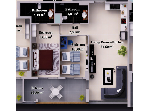 Grundriss der Wohnung 17