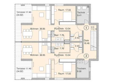 Etagenwohnung kaufen in Bad Griesbach im Rottal, 86,94 m² Wohnfläche, 2 Zimmer